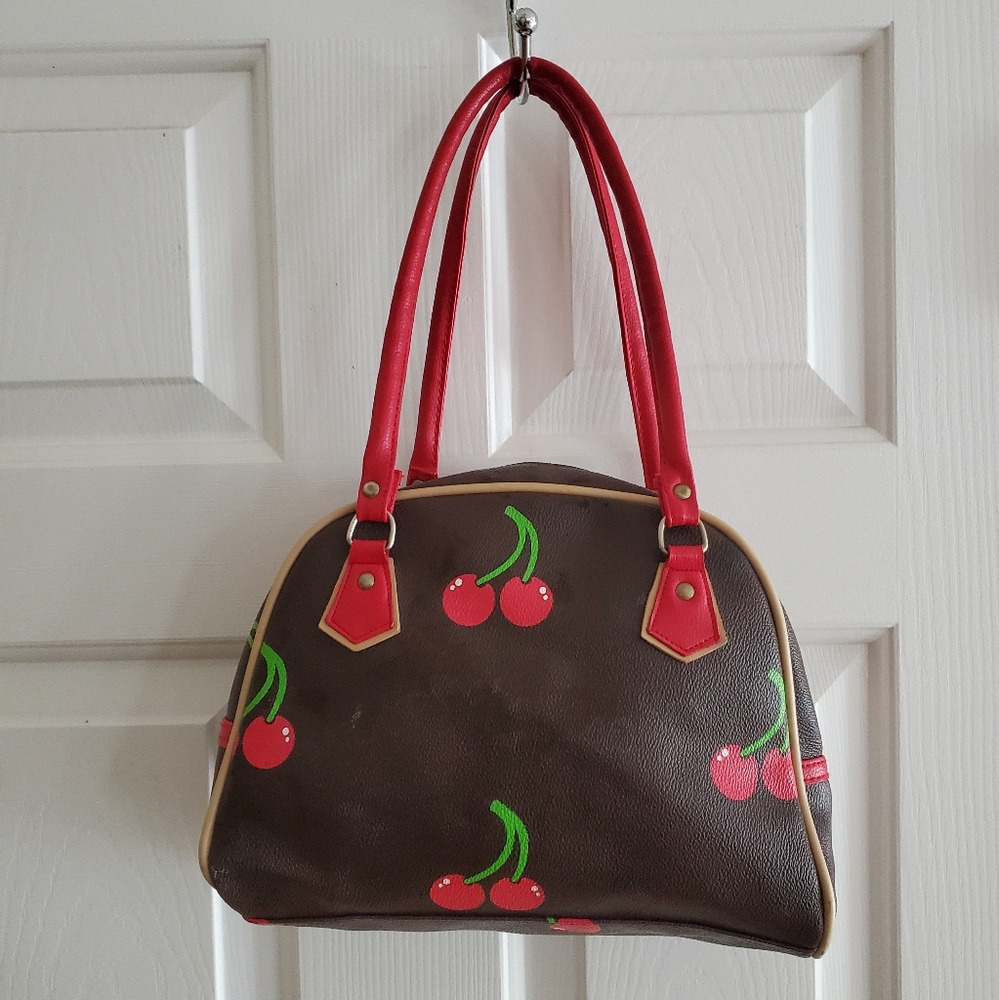 Peanuts Snoopy Cherry Satchel Purse/ Shoulder Bag - Picture 5 of 10